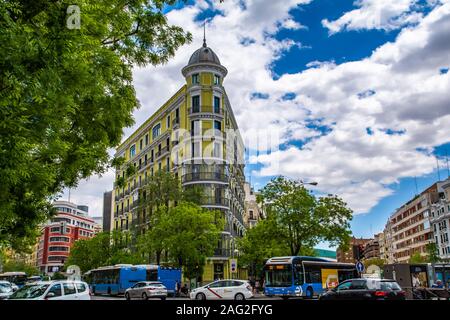 Il centro di Madrid quartiere di El Retiro, a breve distanza a piedi dal parco con lo stesso nome e il Pardo museum Foto Stock