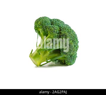 Foto di broccoli freschi isolati su sfondo bianco. Oggetto da utilizzare nella progettazione. Prodotti Vegitalian. Foto Stock