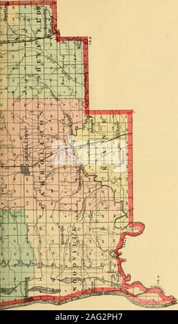 . La storia di Greene County, Illinois: il suo passato e presente. Il Nord-ovest del territorio. Posizione geografica. Quando il territorio nord-occidentale è stata ceduta al Regno Statesby Virginia nel 1784, abbracciato solo il territorio compreso tra theOhio e i fiumi Mississippi e a nord al limite nord del theUnited membri. Ciò ha coinciso con la zona ora abbracciato nel Statesof Ohio, Indiana, Michigan, Illinois, Wisconsin, e quella porzione ofMinnesota giacente sul lato est del fiume Mississippi. Statiuniti stesso in quel periodo non estesa più a ovest rispetto alla MississippiRiver; ma Foto Stock