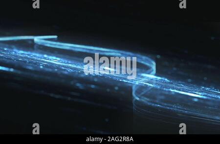 Abstract internet blu con sfondo di luce a fibre ottiche. Foto Stock