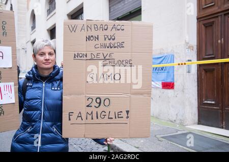 Roma, Italia. Xvii Dec, 2019. I lavoratori della società cinese Wanbao ACC (foto di Matteo Nardone/Pacific Stampa) Credito: Pacific Press Agency/Alamy Live News Foto Stock