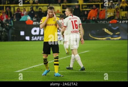 Dortmund, Deutschland. Xvii Dec, 2019. firo: 17.12.2019 Calcio, 2019/2020 1.Bundesliga: BVB Borussia Dortmund - RB Leipzig 3: 3 Marco Reus Enttauscht | Utilizzo di credito in tutto il mondo: dpa/Alamy Live News Foto Stock