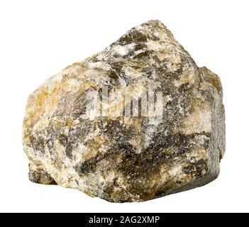 Raw, intonso labradorite pietra minerale da Madagascar isolati su sfondo bianco Foto Stock