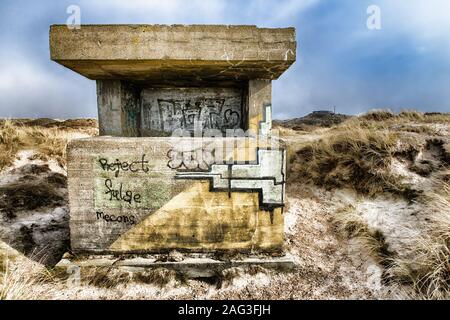 NORDBY, FANOE, Danimarca - 01 Gen 2019: questa è una parte del muro atlantico Foto Stock