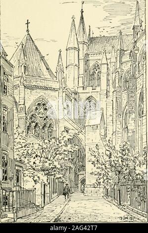 . Impressioni di Westminster Abbey, un testo illustrato per accompagnare sette acqueforti. Dimensioni 155^ a. X ^sh •Vista da St. Edmunds cappella.. Dimensione 7 a. X i se in ingresso al Poets Corner. Foto Stock