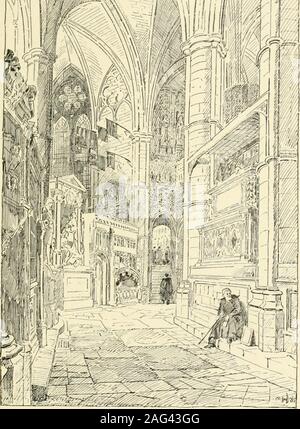 . Impressioni di Westminster Abbey, un testo illustrato per accompagnare sette acqueforti. Elenco delle incisioni, schizzi di che seguono. No. I. Il Coro del Nord corsia." 2. Vista da St. Edmunds cappella." 3. Ingresso Poets Corner." 4. Un angolo oscuro. (Entrata Sud del corridoio della Henry VII.cappella s.)" 5. Poets Corner. 6. Vista del presbiterio dal transetto Sud." 7. I Chiostri. Un^ , §m m. Dimensione HO5j. X 232 • Nord Coro Ajsle. Foto Stock