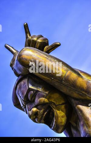 Foto di A-labirinto-ing risate statua di bronzo a Vancouver BC, Canada Foto Stock