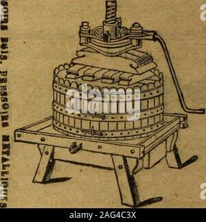 . La Revue de la viticoltura : Organe de l'agriculture des régions viticoles. Hors Concours. Membre du giuria. Exposition coloniale de Marseille 1906 66 récompensesà diversesExpositions,croix de cheva-lier du Mériteagricole. PRESSOIR RATIONNELA LEVIER ET AU MOTEUR su sans aooumnlatenr de livraison pression de vis et ferrures seules FOULOIRS UN VENDANGE BROYEURS UN POMMFS ,§ 50.000 Appareils Tendas aTeo Garantie S MEUMIER FILS CONSTRUCTEURS! 88-87-89, "a" Ssiicit-KCtehAl - LYON^aUILLOTlBR*CateUagne ilUilri franco mut demandt. CAZAUBON & FILS ^ Ingénieur-Constructeur Rue Notre-Dauie-de-Nazaret, 43 - PAR Foto Stock