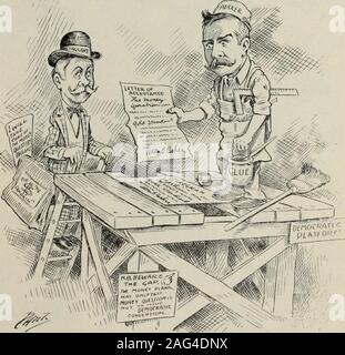 . Recensione di recensioni e mondo del lavoro. Applicazione di patch su una piattaforma. Il senatore PLATT, DI NEW YORK. Dall'Herald (New York >. Giudice Parker userà la sua lettera di accettazione per reenforce il suo famoso Sheehantelegram sopra il foro nella piattaforma democratica-dove il denaro plank ismissing.-Dall'Ufficiale, (Minneapolis). Foto Stock