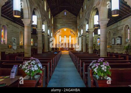 Interno della cattedrale di San Giovanni, Parramatta, Sydney, NSW, Australia Foto Stock