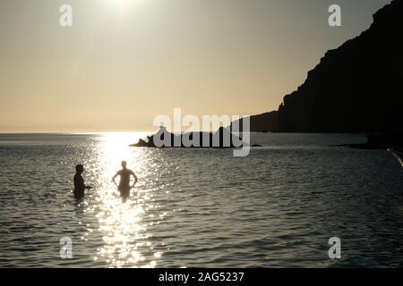 Kayak di mare, Espiritu Santo Isola, Baja California Sur, Messico. Foto Stock