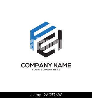 FH Logo design Illustrazione Vettoriale