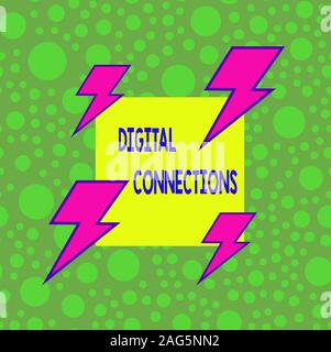 Testo della scrittura connessioni digitali. Foto concettuale il modo online per esplorare e costruire relazioni asimmetriche di forma irregolare modello di formato obj Foto Stock