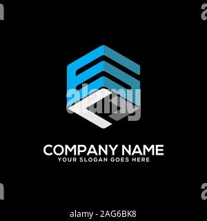 GL lettera disegni logo, nome iniziale del vettore del logo Illustrazione Vettoriale