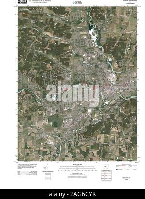 USGS TOPO Map Ohio OH Newark 20100809 TM il restauro Foto Stock