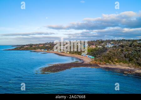 Mount Eliza costa al tramonto - vista aerea Foto Stock