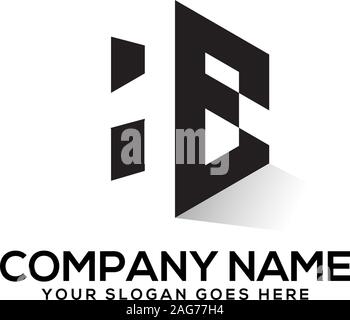 Egli disegni logo, Lettera con lo spazio negativo vettore logo Illustrazione Vettoriale