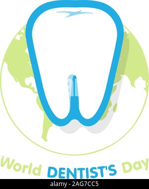 Mondo del dentista giorno. Dental Clinic logo. Vettore logo dentista. Dental Clinic logo. Illustrazione Vettoriale