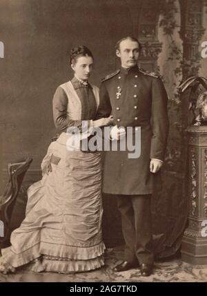 La granduchessa Anastasia Mikhailovna della Russia (1860-1922) e il Granduca Federico Francesco III di Mecklenburg-Schwerin, 1878. Collezione privata. Foto Stock