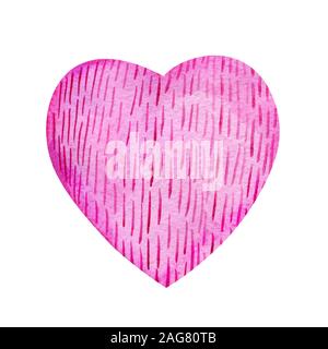 Acquerello rosa a forma di cuore pattern. Delicato sfondo lilla con carta di consistenza e di tratti, segni del pennello, strisce, punti. Per matrimonio inviti un Foto Stock