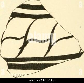 . Scavi a Phylakopi in Melos,. Fig. !!".•. L*- • frammenti con disegni in Bl.vck e rosso (2 : 3). tutto il corpo è una comune e alquanto enigmatico motivo su Phyla-Kofi ceramica. Un feAv altri esemplari di esso con alcune lievi variazioni thedetails sono mostrati su PI. XXIV. 1-3 e Fig. 108, p. 136. Il semplice formson figg. 99, 100 appaiono come linee di collegamento di un fregio di spire (tali 1 argilla rossastra : matt Idack vernice. Della stessa Fig. 365 (un esempio dalla tomba di Ramses tipo XXIlf. 2, ma senza red acces- III). Cfr anche Evans, Cre^ P/f^ n. 52-53.sories. •- Wilkinson, po/ Foto Stock