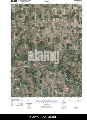 USGS TOPO Map Ohio OH Shiloh 20100816 TM il restauro Foto Stock