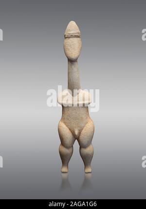 Statua delle Cicladi figurina di naturalistica 'Plastira' tipo di Paros. Inizio periodo cicladico I (fase Grotta-Pelos 3200-2800 BC). Archaeologi nazionale Foto Stock