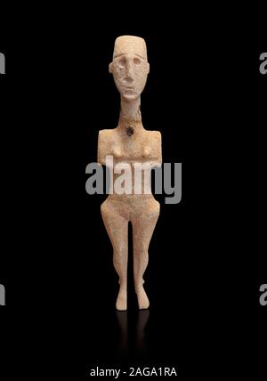 Statua delle Cicladi figurina di naturalistica 'Plastira' tipo di Paros. Inizio periodo cicladico I (fase Grotta-Pelos 3200-2800 BC). Archaeologi nazionale Foto Stock