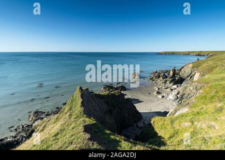 Porth Ychain vicino a Porth Colmon sul Lleyn Peninsula Gwynedd Galles del Nord Foto Stock