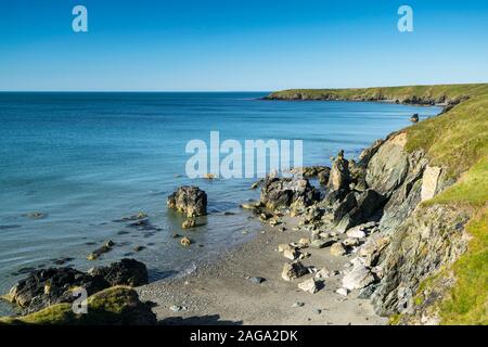 Porth Ychain vicino a Porth Colmon sul Lleyn Peninsula Gwynedd Galles del Nord Foto Stock