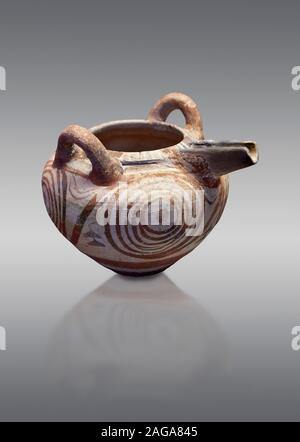 Delle Cicladi ponte profonda insufflato vaso con decorazioni a spirale. Delle cicladi 1650-1450 (BC) , Phylakopi III, Melos. Museo Archeologico Nazionale di Atene. Ca Foto Stock