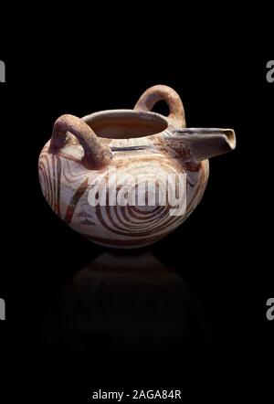 Delle Cicladi ponte profonda insufflato vaso con decorazioni a spirale. Delle cicladi 1650-1450 (BC) , Phylakopi III, Melos. Museo Archeologico Nazionale di Atene. Ca Foto Stock