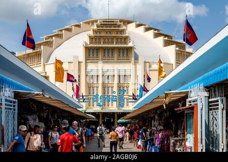 Il mercato centrale di Phnom Penh Cambogia. Foto Stock