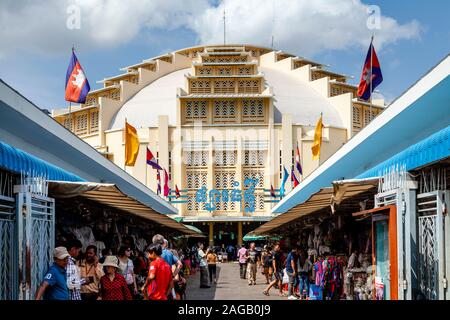 Il mercato centrale di Phnom Penh Cambogia. Foto Stock