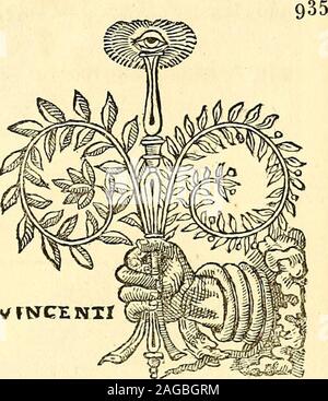 . Marques typographiques, ou Recueil des monogrammes, chiffres, enseignes, emblèmes, escogita, rébus et fleurons des libraires et imprimeurs qui ont exercé en France depuis l'introduzione de l'imprimerie en 1470 jusqu'à la fin du seizième siècle : à ces marques sont jointes celles des libraires et imprimeurs qui pendant la même période ont publié, hors de France, des livres en langue française. Foto Stock