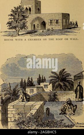 . In Terra Santa, con glimpes dell Europa ed Egitto. barche che ha nuotato usashore lungo tra le rocce di salutare thecity scendendo al bordo delle acque. Situato com-pactly su una superficie conica o arrotondati hill, ha una fineappearance, e voi potete vedere quasi tutta la città a aglance, come ci si avvicina da ovest o da nord-ovest. Il suo marrone grigiastro o in pietra intonacata pittorescamente buildingsrise uno sopra all'altro, finché un vecchio castello-come edificio siede come una corona nella parte superiore. Ma distancelends incanto per la vista. Immettere, e voi findit come altre città orientali. Le case sono huddledtogether in strano Foto Stock