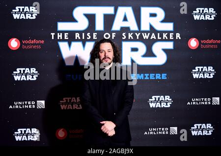 Edgar Wright frequentando la Star Wars: Il luogo di Skywalker Premiere a Cineworld, Leicester Square, Londra. Foto Stock