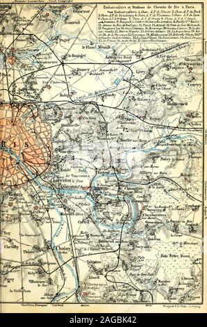 . Parigi e dintorni : con percorsi da Londra a Parigi e da Parigi a Reno e Svizzera : manuale per i viaggiatori. Dintorni di Parigi. 15. Da Parigi a Versailles. Versailles è situato a S.W. di Parigi, con il quale è connectedby due ferrovie e da un alto-strada con il tram linea betweenthem in esecuzione. Dalla stazione ferroviaria sulla Rive Droite, o la riva destra della Senna, ladistanza tra sensore è 14/2 M., da quella sulla Rive Gauche, o sponda sinistra, 111/4 M.,e dalla strada circa 10 M. Se il viaggiatore desidera combinare un visitto St. Cloud e di Sevres con l'escursione a Versailles , essa è bes Foto Stock