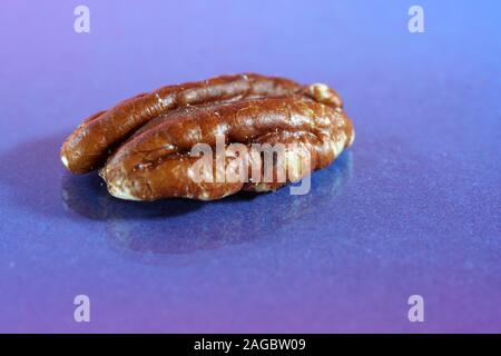 Il kernel di pecan gusto simile per i gherigli di noce, fotografato qui come un dettaglio in studio Foto Stock