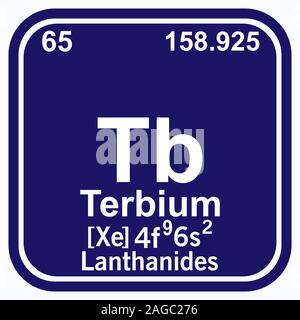 Terbio Tavola periodica dell'illustrazione vettoriale Degli Elementi eps 10 Illustrazione Vettoriale