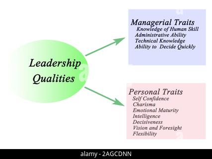 Schema della qualità di leadership Foto Stock