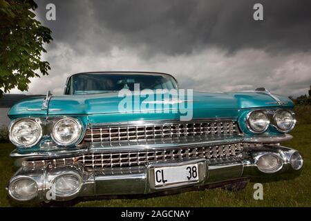 American classic car, Cadillac Sedan de Ville, costruito 1959, Arvika, Vaermland, Svezia Foto Stock