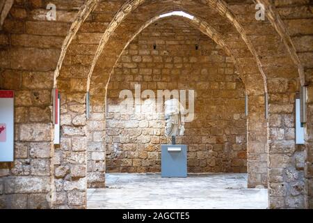 Il Museo del Castello, Raymond de St Gilles Cittadella, Castello di Tripoli, Tripoli, Libano Foto Stock