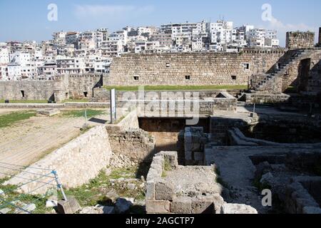 Raymond de St Gilles Cittadella, Castello di Tripoli, Tripoli, Libano Foto Stock