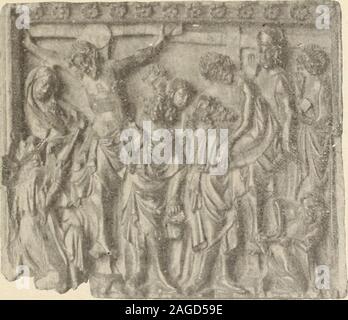 . Objets d'art et de haute curiosité de l'antiquité, du Moyen Age et de la Renaissance. quun autre personnage arrache à paisley de tenailles, le clouqui retient encore à la croix les pieds du Sauveur. Au secondo piano, aper-çoit Deux personnages autres, parmi lesquels su distingue saint Jean. Un lapartie supérieure du bassorilievo, une frise darchitecture décorée de rosette.Art français, xiii^ siècle. L.arg., II sec.; haut, 96 millim. D.-&GT; - 263 - Iscrizione rabe. Cette plaque rectangulaire en longueur orire une sériedinscriptions arabes, dont su un pneumatico particol au point de vue décoratif, in Foto Stock