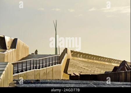 La nuova protezione contro le inondazioni seawall a Rossall,Fleetwood, Regno Unito Foto Stock