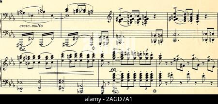 . Prolog til 'Den Gyldne legende' : komponeret solista, chor og orchester, op. 25. É vk w ^A ^s jS ^t/ er comitato h i = ri fn fl ffl i a^ ^ k é ^) v r^^ p i • 7^n 7 ^^^ -y-"B tø. " Tø. # Lucifero. jC ljuciier. -7--v . "L J  ^ Ryst da Mu.ren, alBrecht die Mau.ern, al le Aan.der, frem!le Oei. ster, vor wdrts! •Hver en ru . de, je   des Fen - ster, 5 s i s Foto Stock