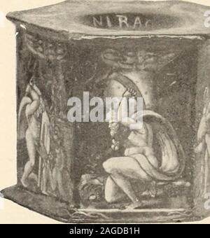 . Objets d'art et de haute curiosité de l'antiquité, du Moyen Age et de la Renaissance. N^ 2IC xv!*; siècle. La Prédication de saint Jean-Baptiste, composizione de onze figure, richement vêtues et pa-^-""-"?onorevole^-.**",..,^ raissant représenter des persona- .?^ nages de la cour des Valois. Fond de paysage. Cadre en argentémaillé et doré. Hauteur totale, 29 cent.I-argcur totale, 24 cent. 214 - Deux placche ovales en émailpeint en couleurs, par LéonardLimosin. Limoges, xvisiècle. LesEnfants de Niobé, rEnlèvementdEurope, avec légendes fran-çaises. Encadrées. -? Grand diamètre, i5 cent.Petit diamètr Foto Stock