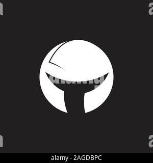 Casco semplice guerra logo geometrico vettore Illustrazione Vettoriale