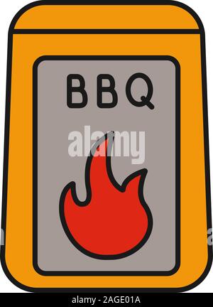 Barbecue a carbone icona di colore. Barbecue di carburante. Isolato illustrazione vettoriale Illustrazione Vettoriale